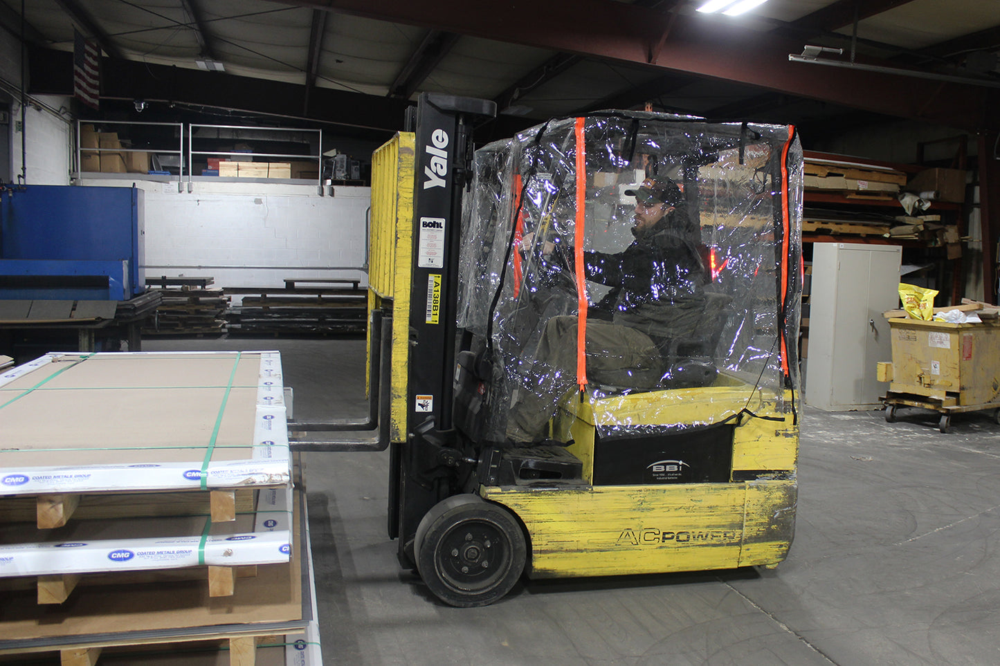 Inside Forklift Enclosure Protection